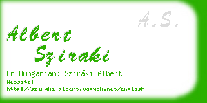 albert sziraki business card