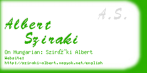 albert sziraki business card